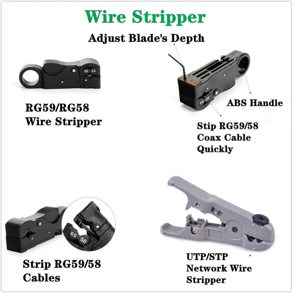 11-in-1 Ethernet Cable Crimper Kit