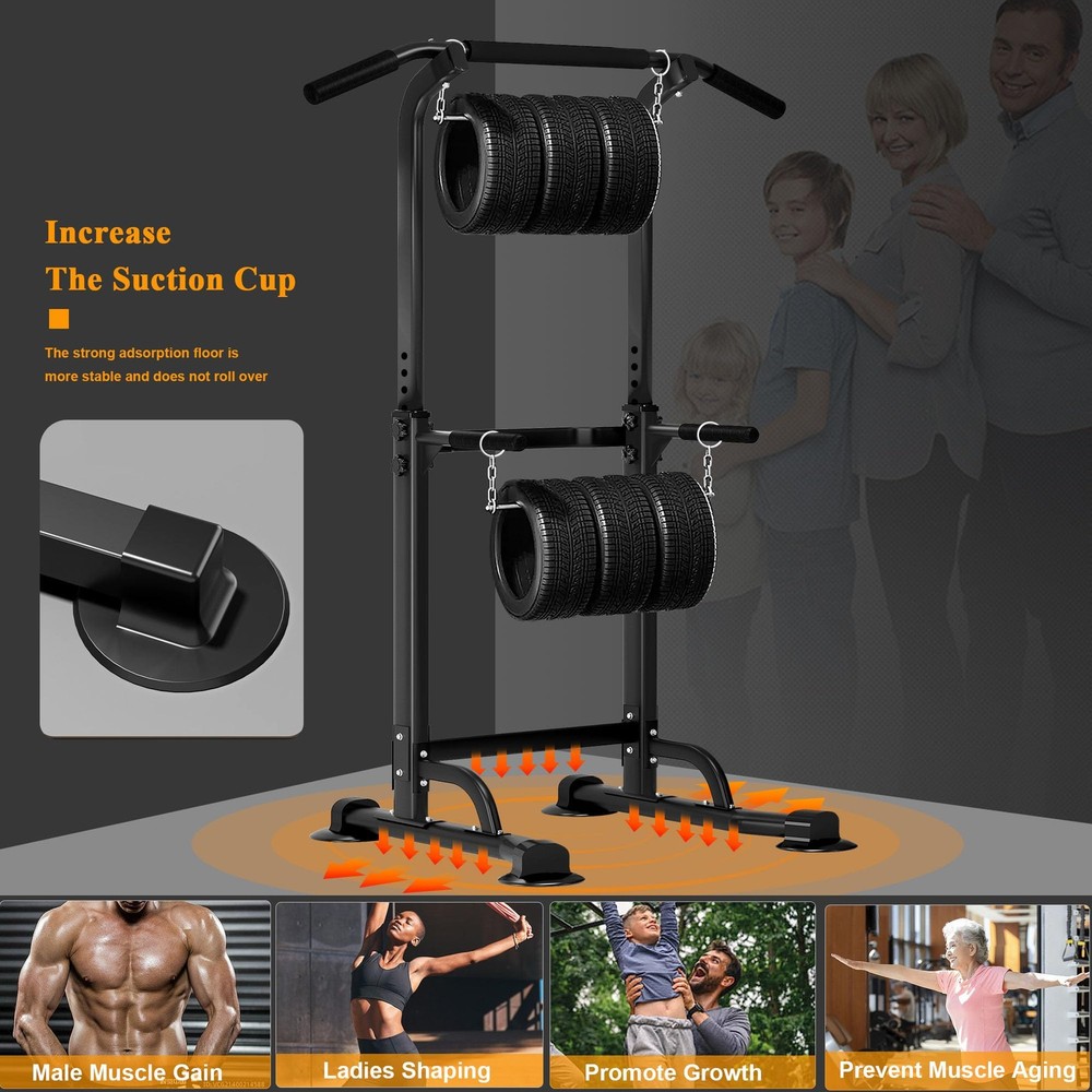 Power Tower Pull Up Dip Station Multi-Function Fitness Equipment for Strength...
