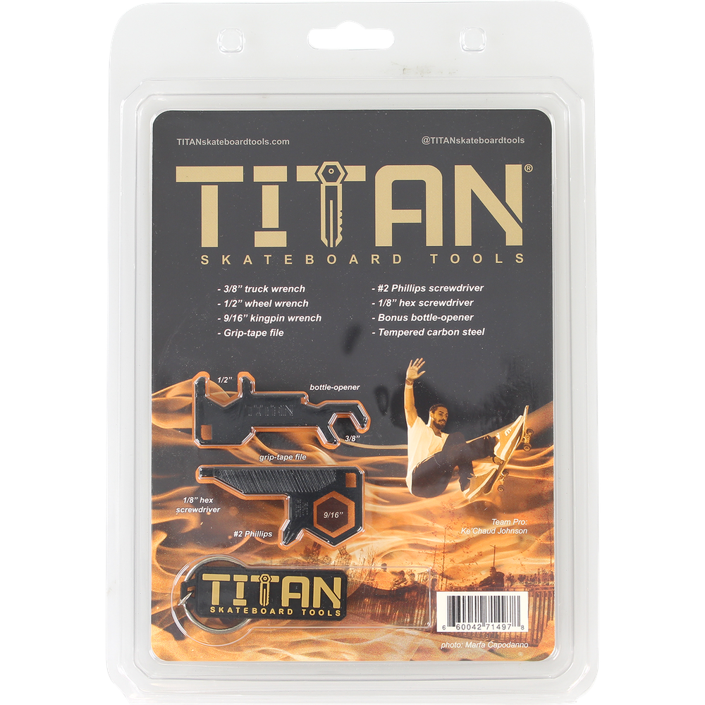 Titan Skateboard Tool Black - Standard Version with 7 tools
