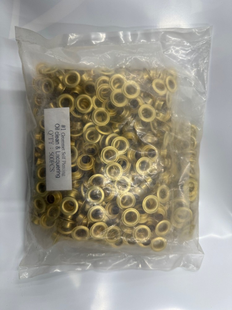 #1 BRASS SELF PIERCING GROMMETS - 500 PER BAG