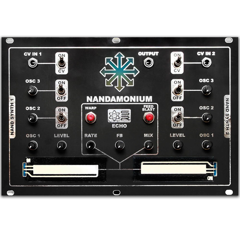 Nandamonium Eurorack PCB and Panel - Double Drone with Echo by Synthrotek