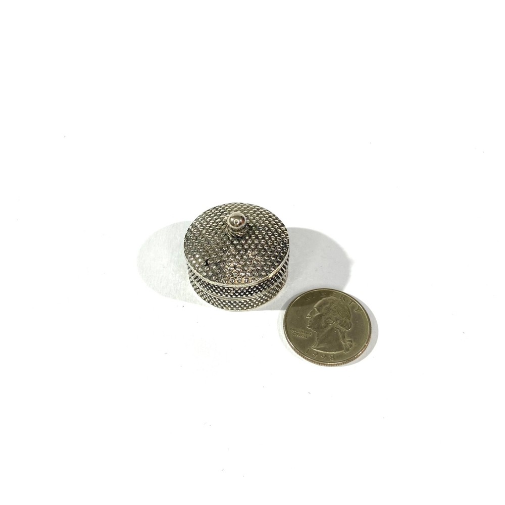 Vintage Solid Silver Ethnic Pill Box , Hallmarked pillbox