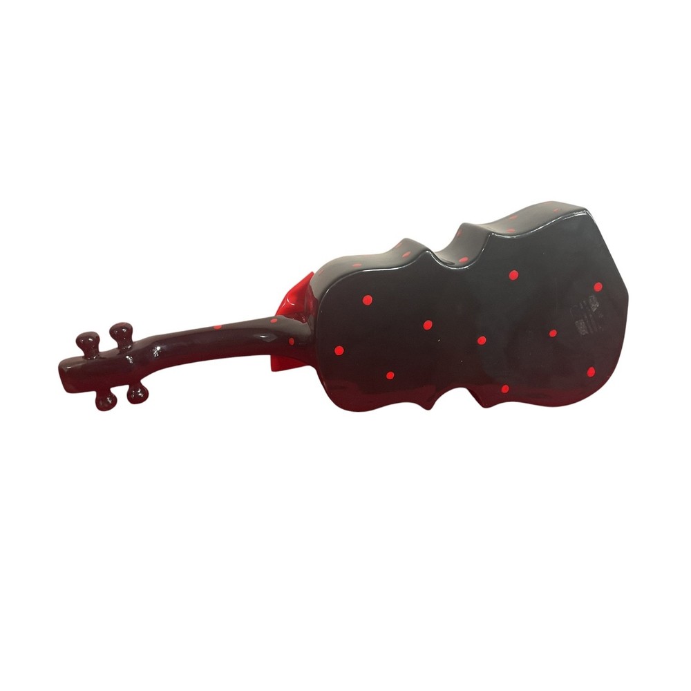 Enesco Black Polka Dot Ceramic Violin Planter 11-1/2"