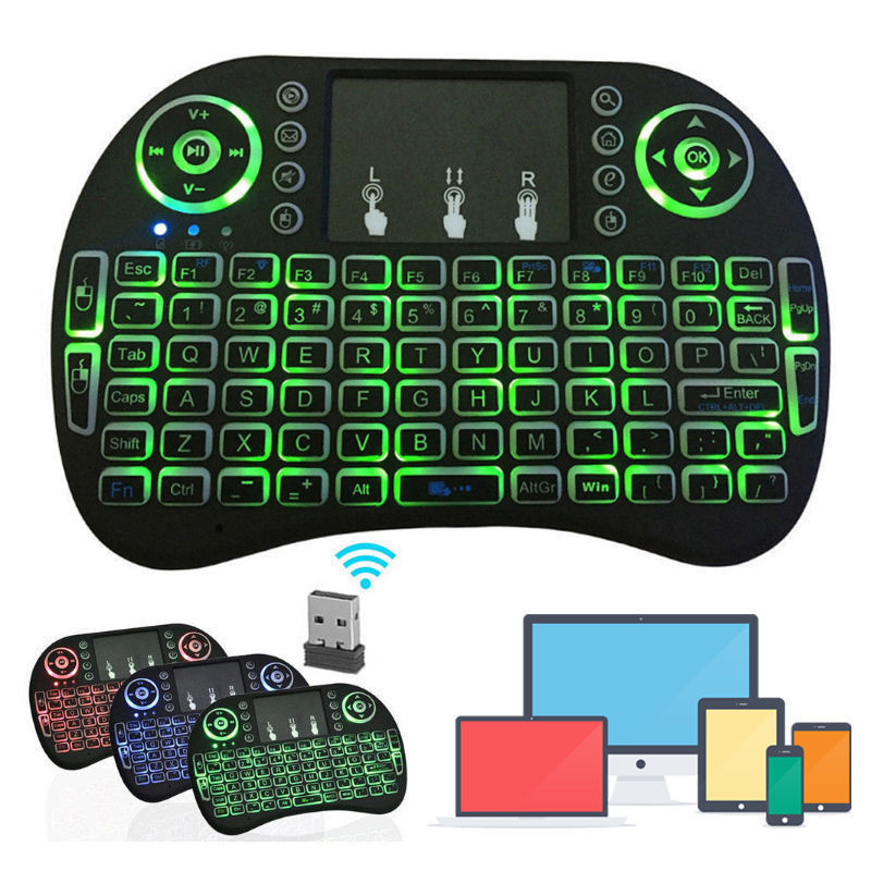 Mini Wireless Keyboard Remote Touchpad 2.4GHz Smart TV Android TV Box PC Backlit