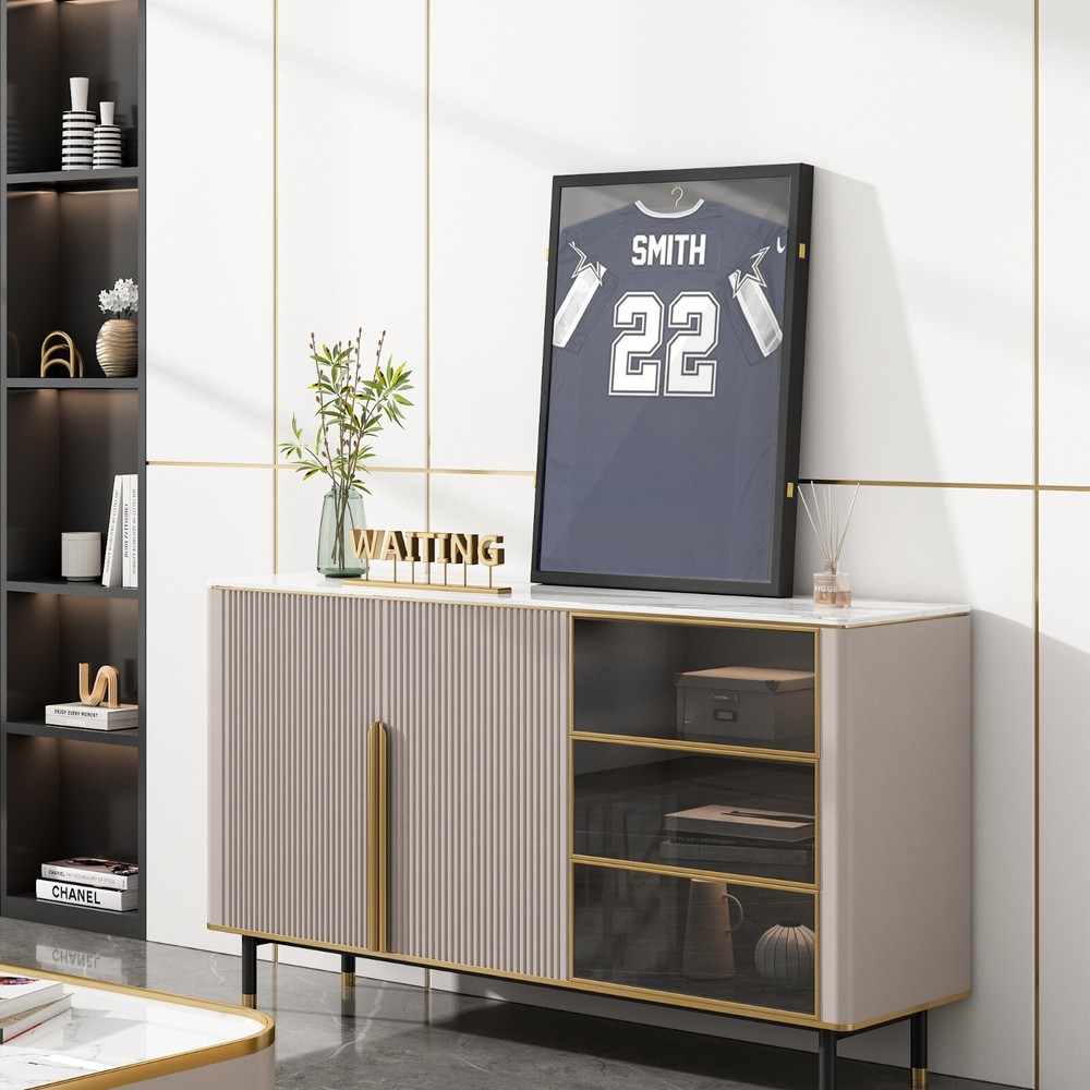 Sports Jersey Frame Box Display Case Rack Frame Locable Baseball Shadowbox Black