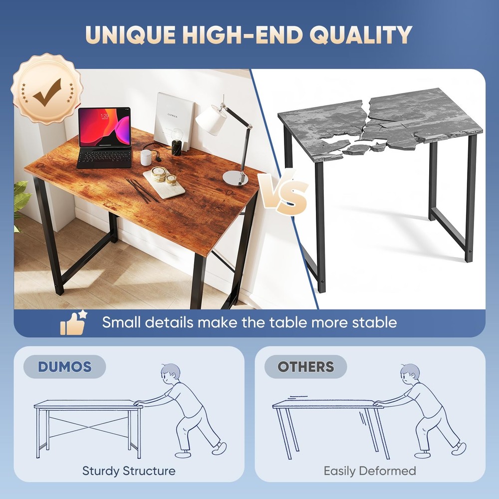 32 in Small Computer Desk for Home Office Modern Study Work Table Simple Style..