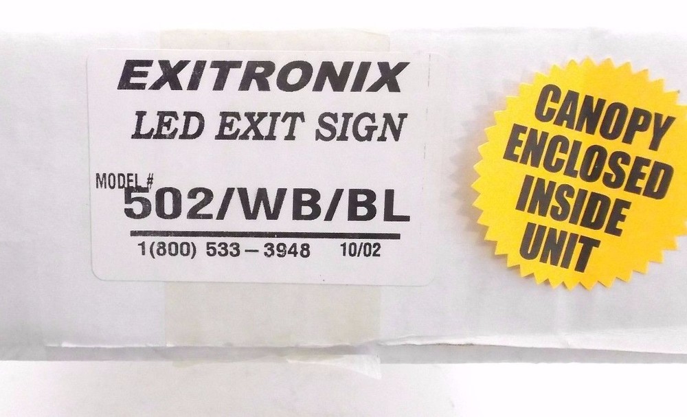 EXITRONIX 502/WB/BL LED Exit Sign - Prepaid Shipping