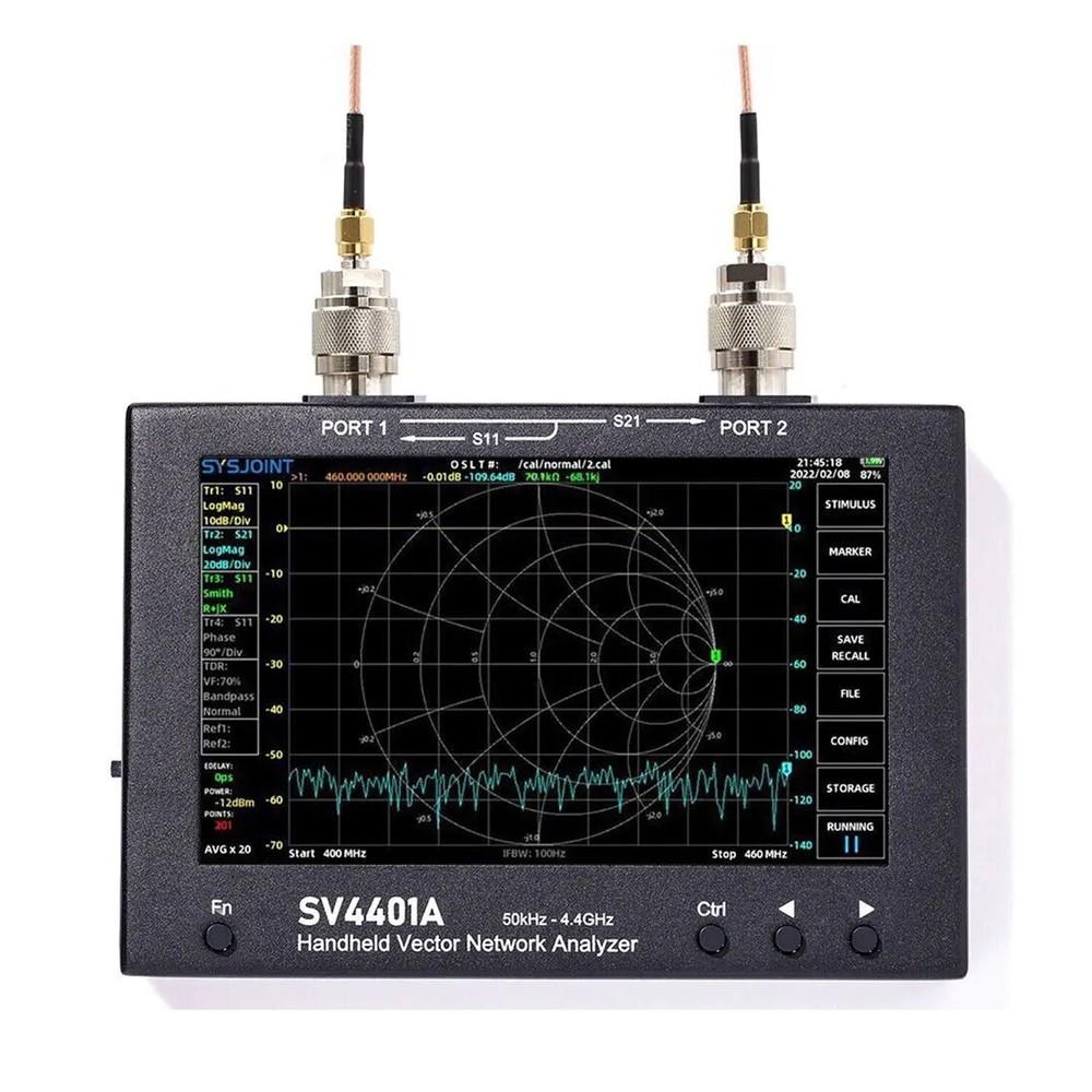 SV4401A 50KHz-4.4GHz VNA Vector Network Analyzer 7inch Touch Lcd 100dB Dynamic