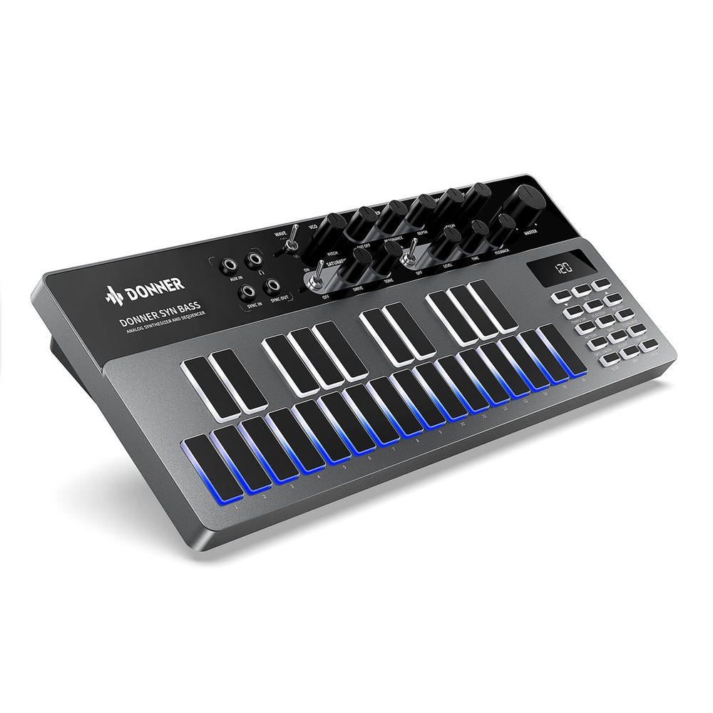 Donner Analog LED Bass Synthesizer Sequencer DJ Controller Beat Drum Machine