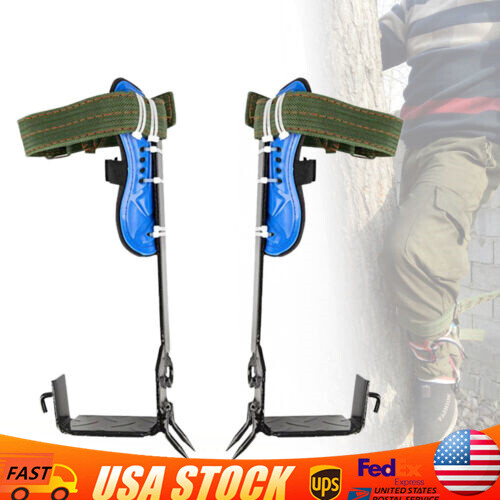 2 Gear Tree Climbing Spikes w/Harness Safety Adjustable Belt Tree Climbing Set !