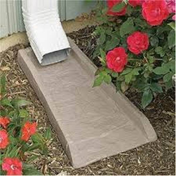 Suncast SB24 Decorative Rain Gutter Downspout Splash Block, Tan (2 Pack)