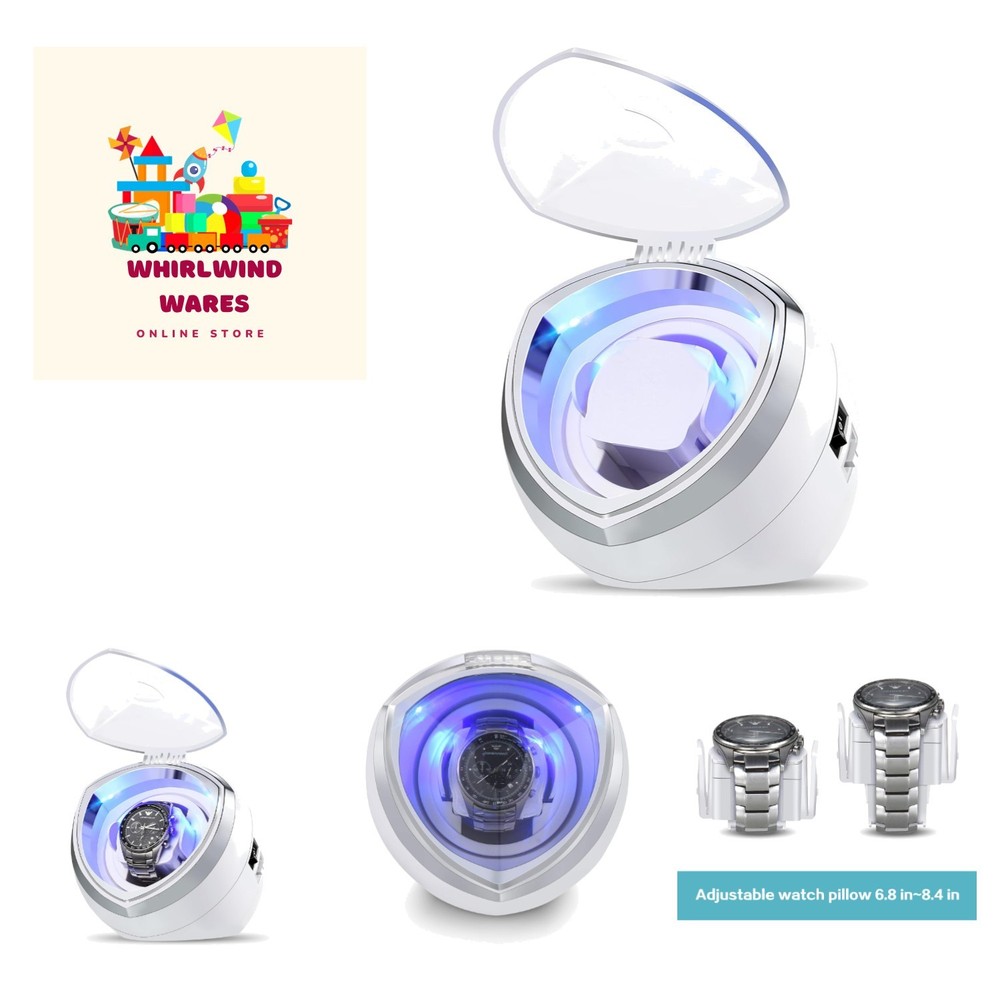 Single Automatic Watch Winder with Quiet Motor, 4 Rotation Mode Settings, Sui...