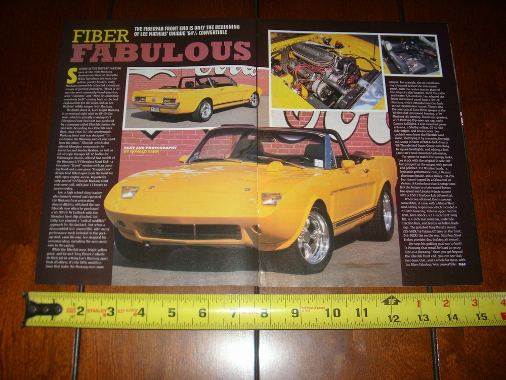 1964 MUSTANG FIBERFAB FRONT END - ORIGINAL 2000 ARTICLE