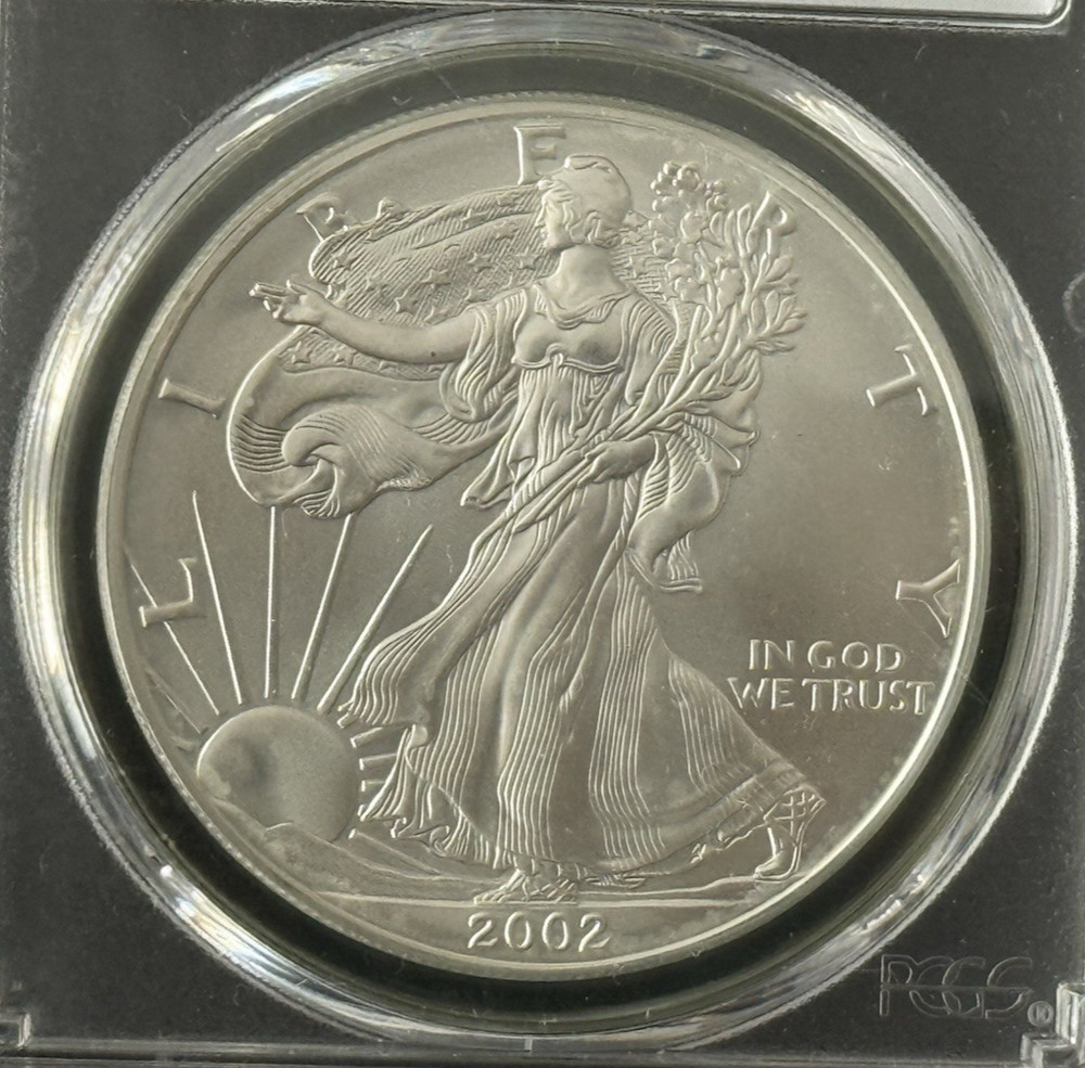 2002 $1 American Silver Eagle PCGS MS69 (Blue Label)