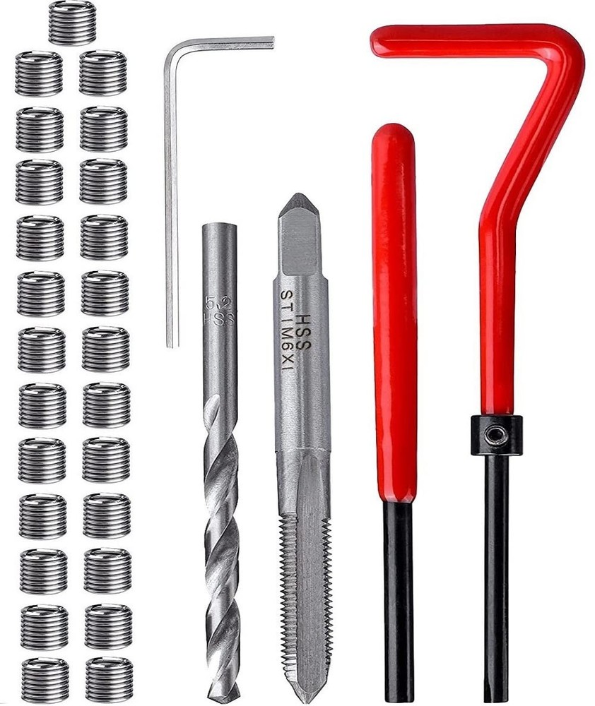 Fixinus 30 Piece M6 x 1.0mm Thread Repair Insert Kit, Stainless x 1.0