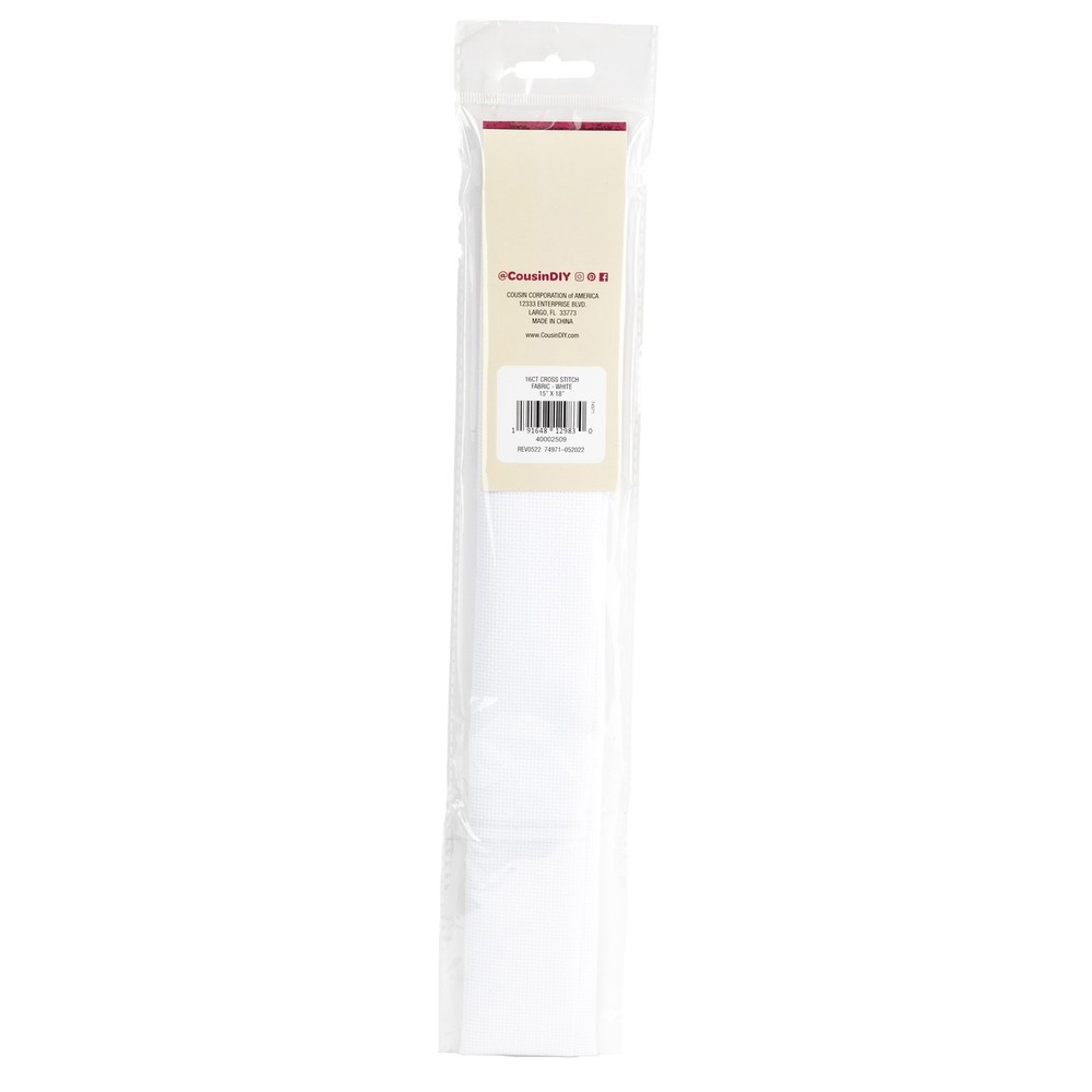CousinDIY 16 Count Aida Fabric 15"X18"-White