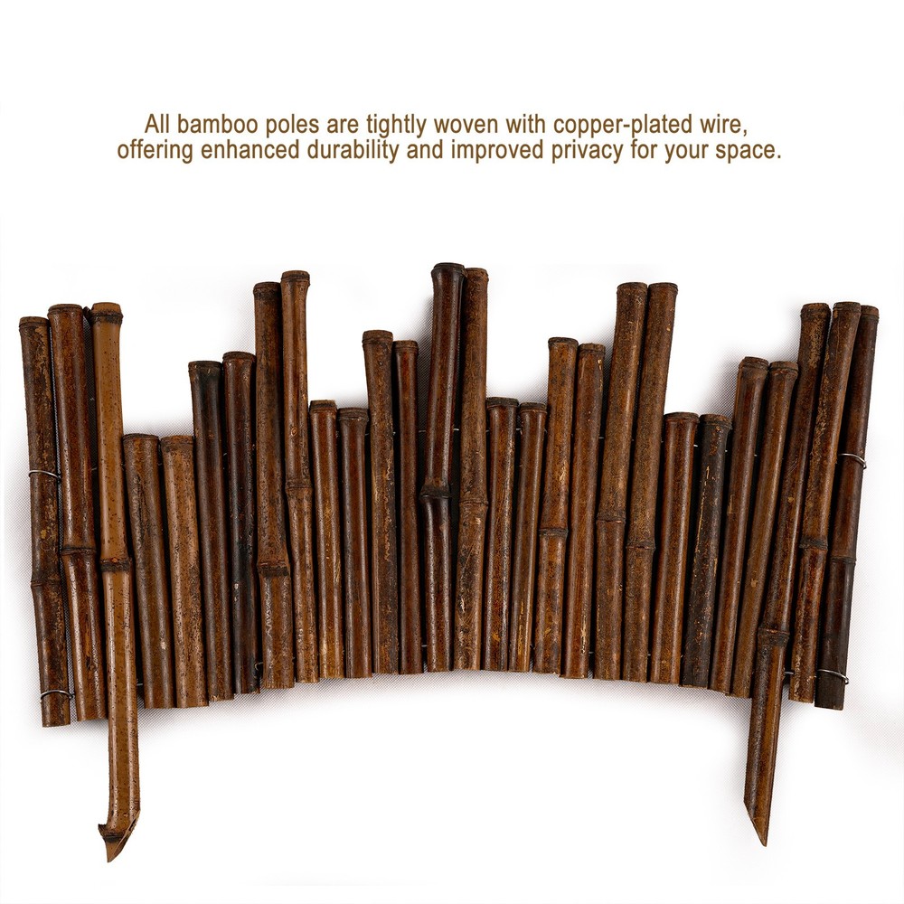 0.65ft * 2ft Natural Black Bamboo Border Edging