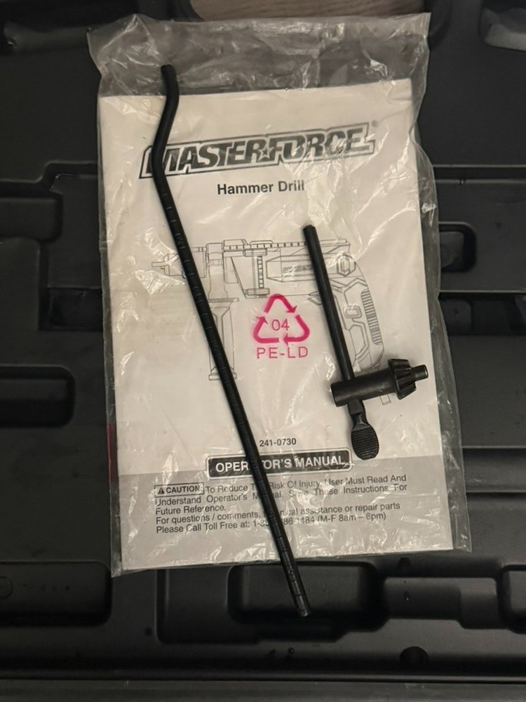 Masterforce 10-Amp Corded 1/2" Hammer Drill with Case & Handle + Manual & Chuck