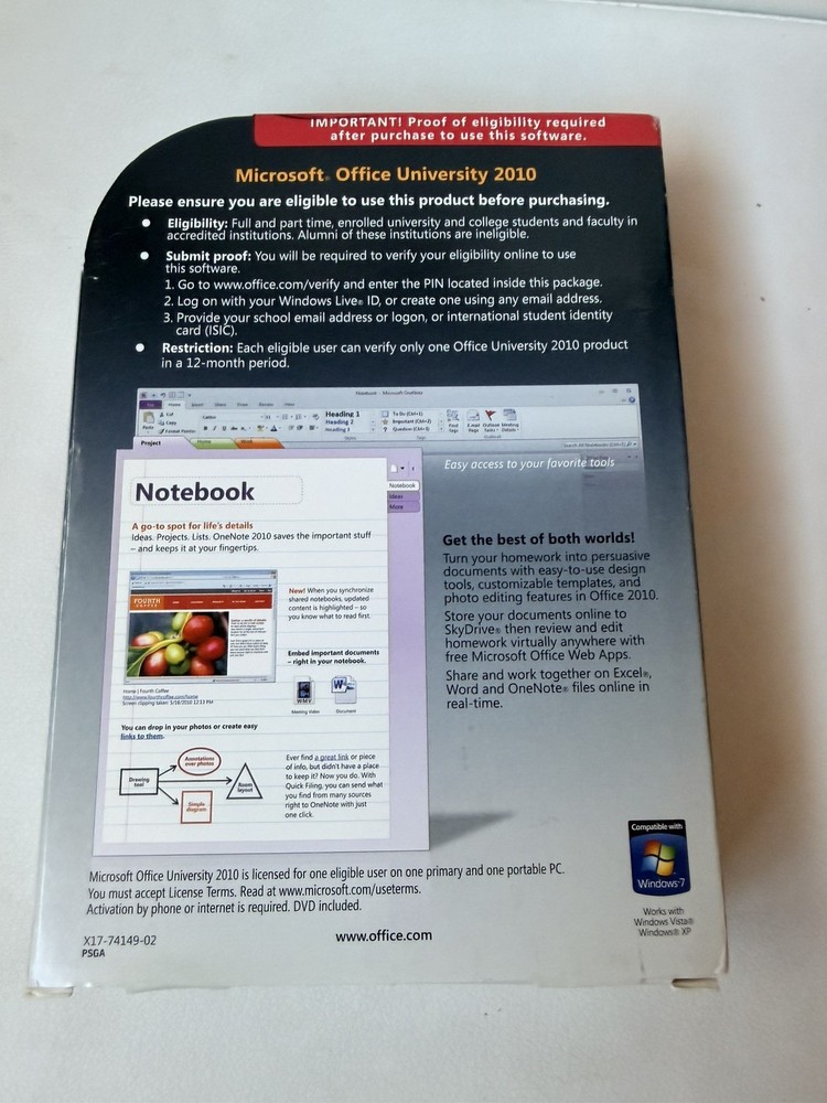 Microsoft Office University 2010 PC DVD-ROM Windows