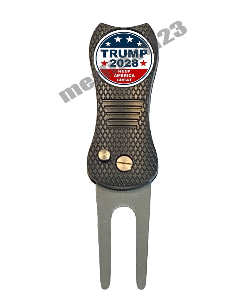 Trump 2028 MAGA Keep America Great Golf Ball Marker +Switchblade Divot Tool Gift