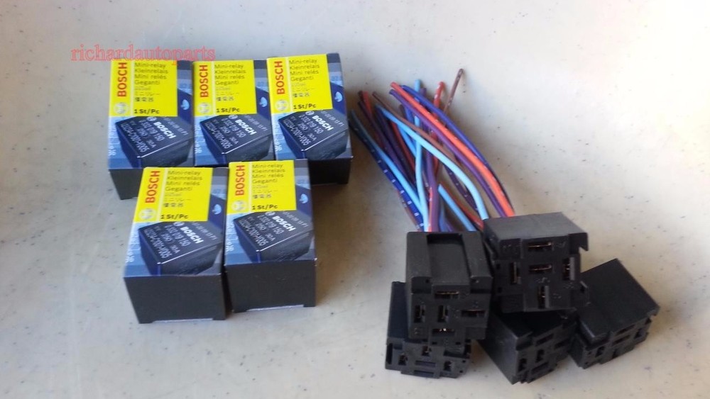 5 Set Bosch Relay 30A 12V With Socket