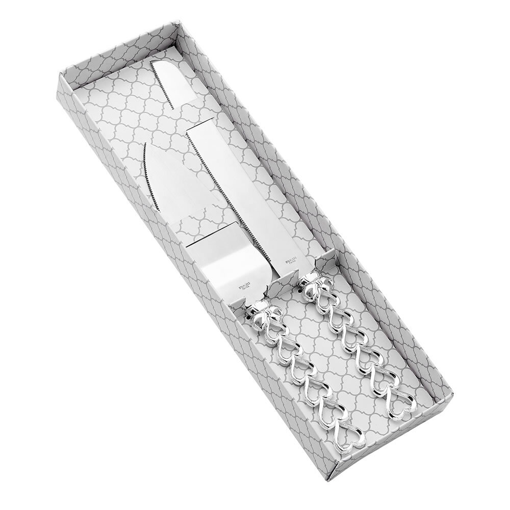 Wedding reception cake server set Heart Design