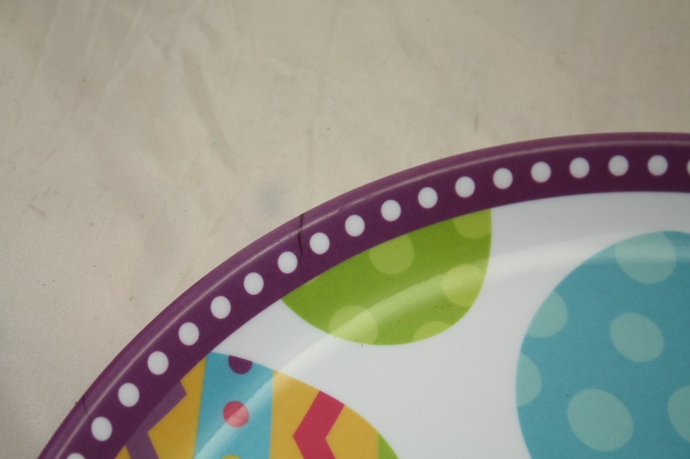 amscan Melamine Easter Tray Easter Egg Happy Easter 13.5" diameter NWT