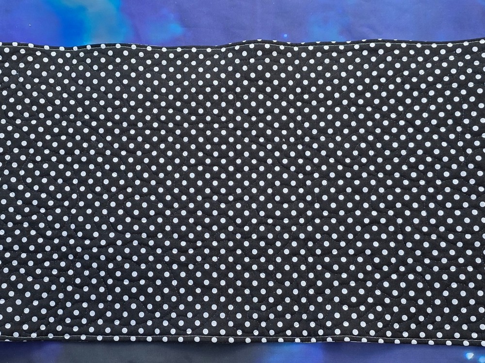 Handmade Quilted Table Runner Disney Mickey Mouse through the years polka dots