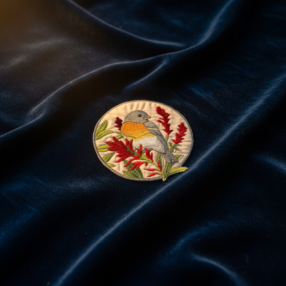 Lazuli Bunting Embroidered Patch