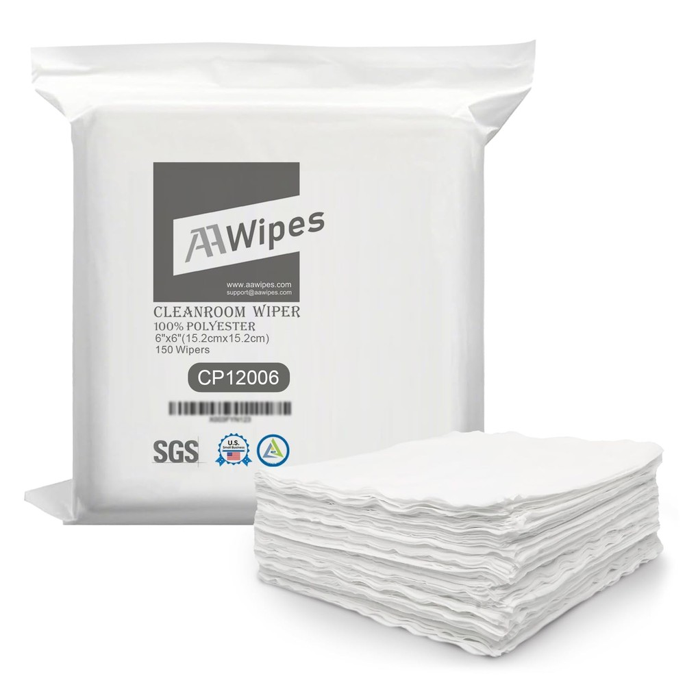 AAwipes Double Knit 100% Polyester Wipers Light Weight Version 6"X6" 150Pcs