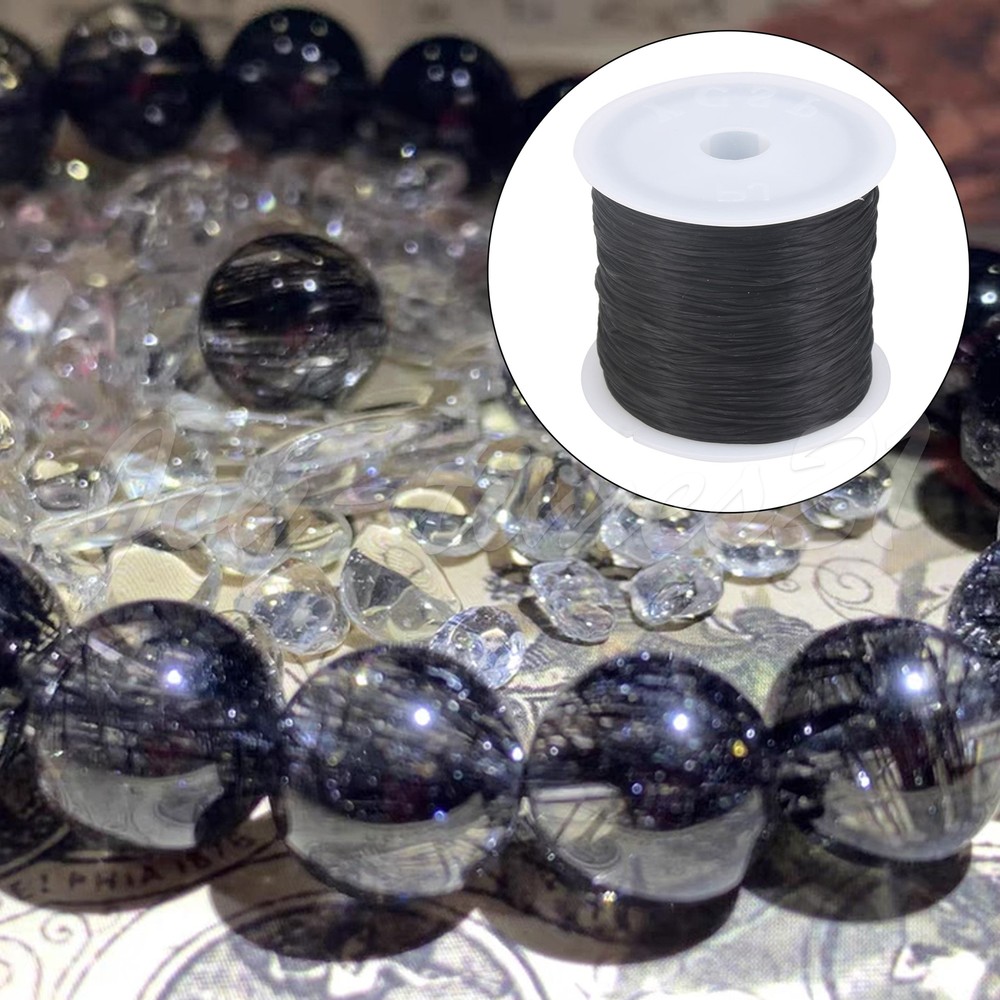 3 Pcs Black Craft Elastic String Thread 0.5mm for Jewelry Making 0.5mm