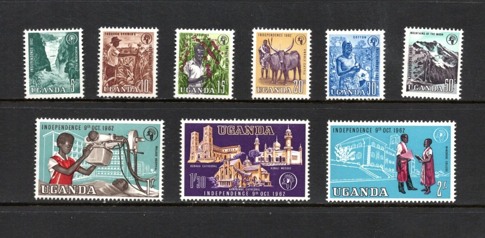 S0234   Uganda   1962   definitives  SHORT-SET  9v.   MNH