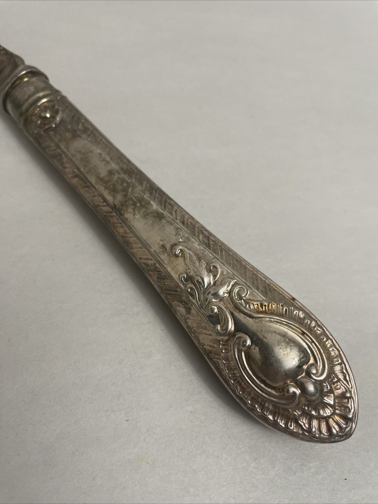 Silver Plate Handle Fish Knife Fork Old Vtg Antique Utensil Set