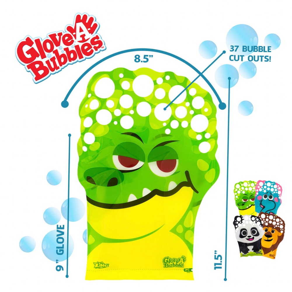 5pk Glove-A-Bubbles Bubble Gloves Bubbles Maker, Solution Pouch Included