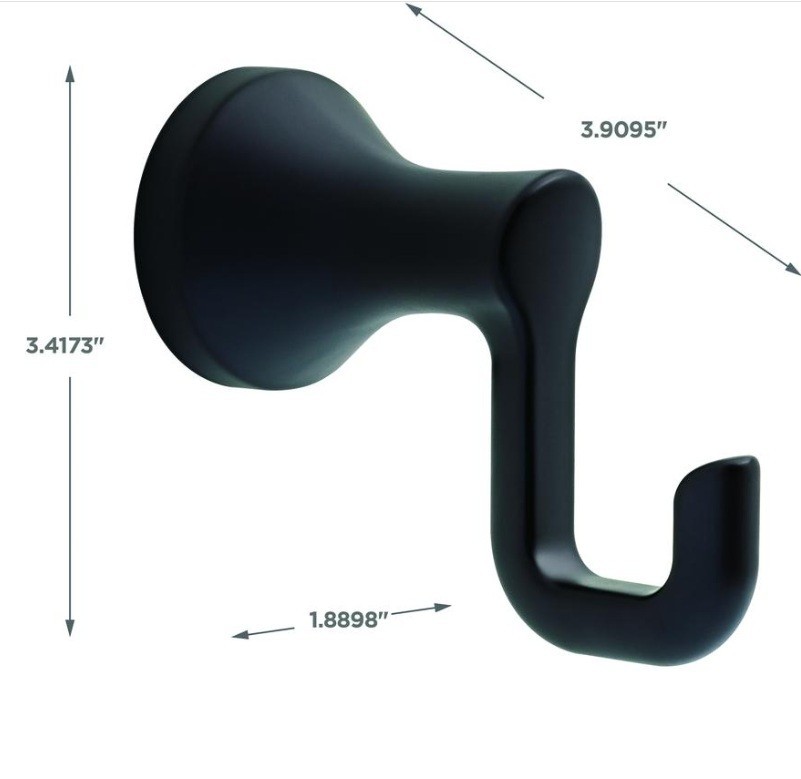 (2) Delta Caffery Towel Hook CAF35-MB ~ Matte Black
