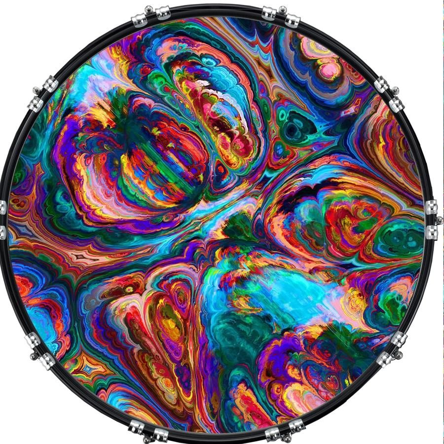 Custom 22" Kick Bass Drum Head Graphical Image Front Skin Artistic 6