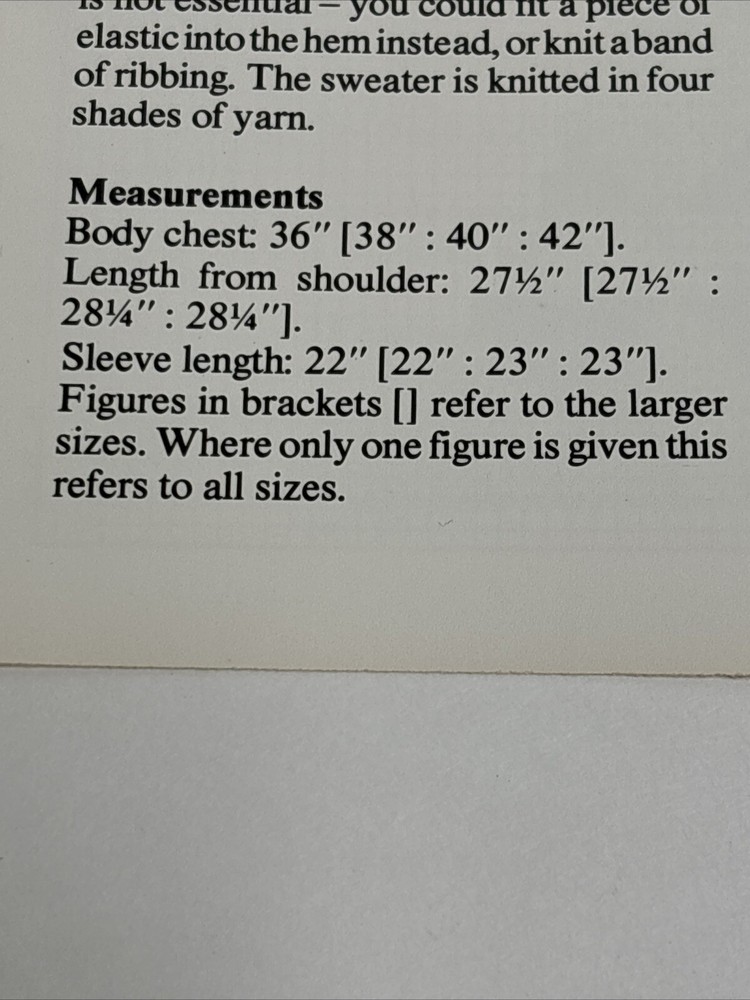 Fairisle Drawstring Sweater for Men Knitting Pattern Card