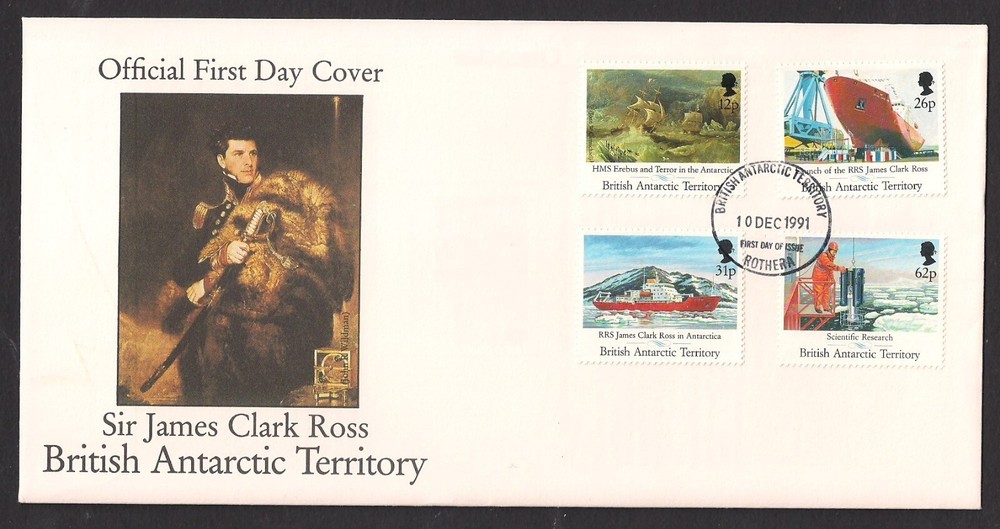 British Antarctic Territory BAT FDC Scott 184-187 1991 Ships