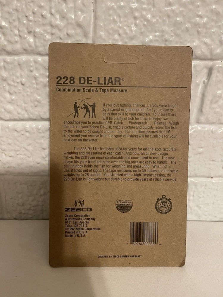 Zebco 228 De-Liar Combination Scale & Tape Measure (NEW)