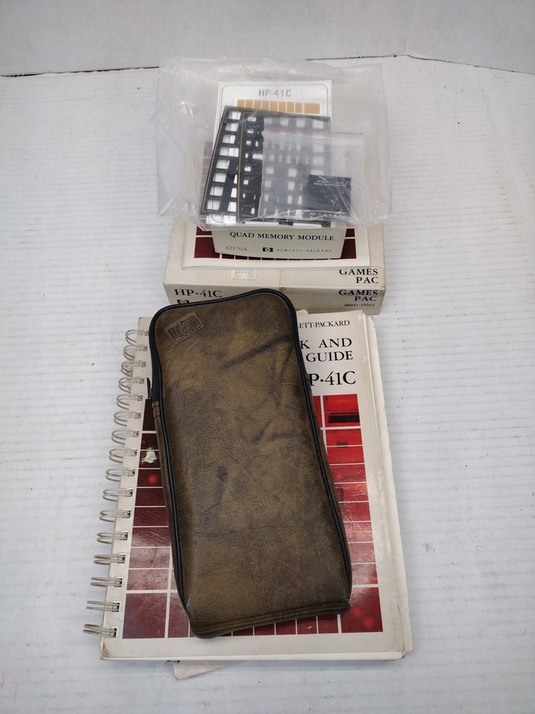 Vtg Hewlett Packard HP-41C Calculator Collection Memory Mod Math Games PAC Books