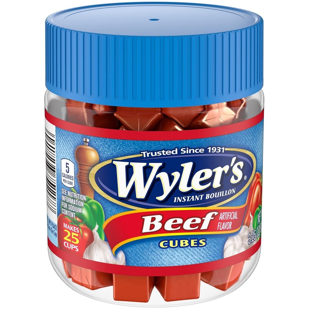 Instant Bouillon Beef Flavored Cubes (3.25 Oz Jar)