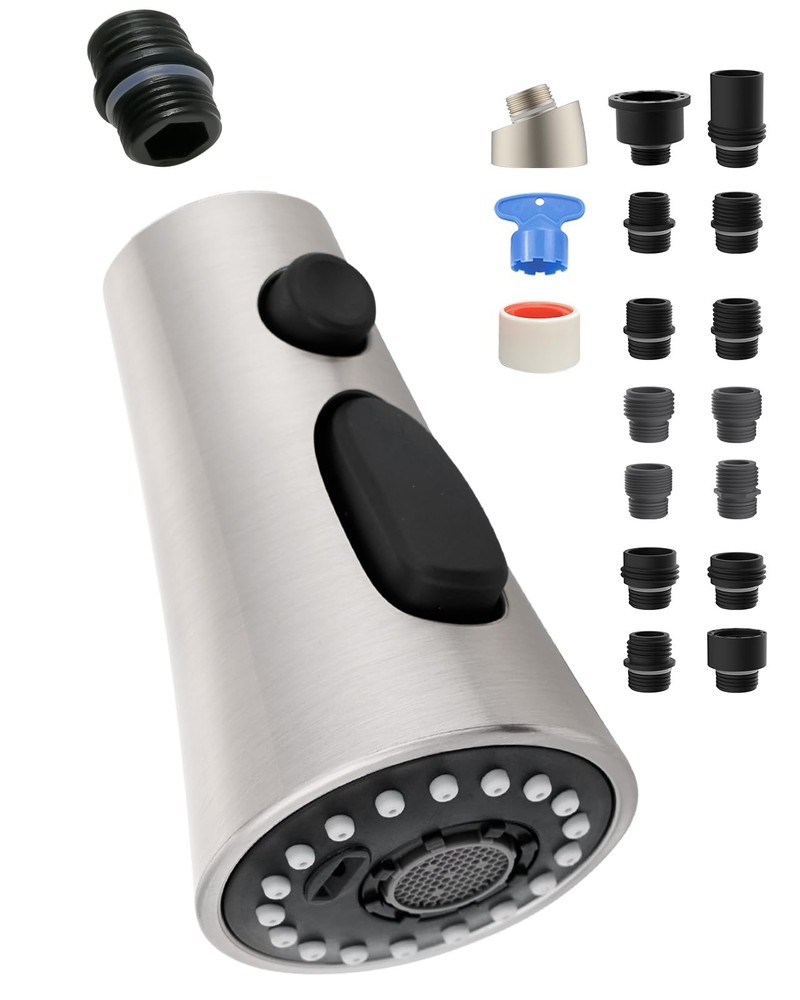 Universal Kitchen Faucet Head Replacement with 15 Adapter Kit Compatible with...