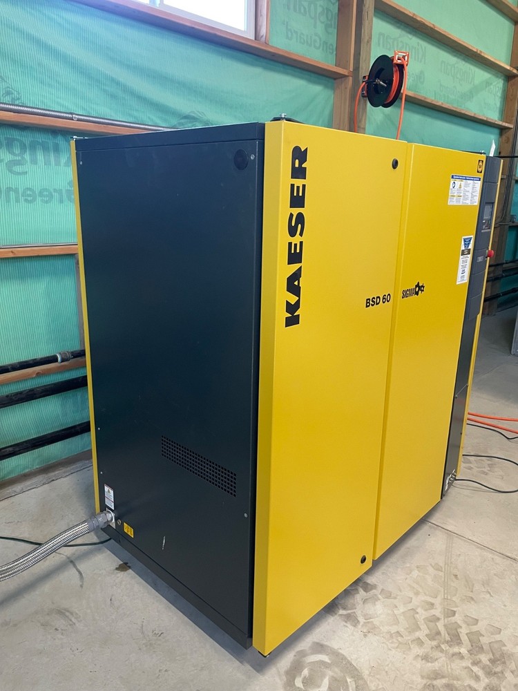Kaeser BSD 60 rotary air compressor three phase, 4 hours used,