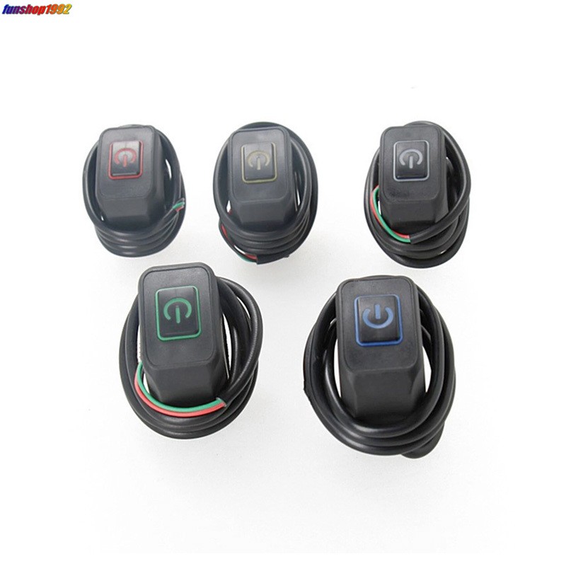 Motorcycle LED Light Switch Button 22mm Handlebar Switch Self-locking Accessory
