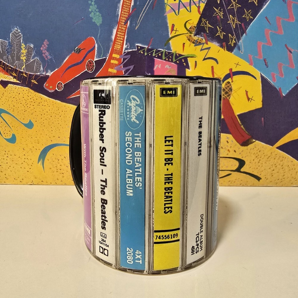 Classic Rock coffee Mug Inspired by cassette tape stack