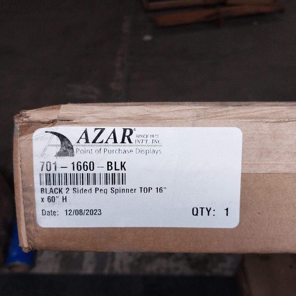 AZAR Black 2 Sided Pegboard Spinner Top 16"x60"x2"