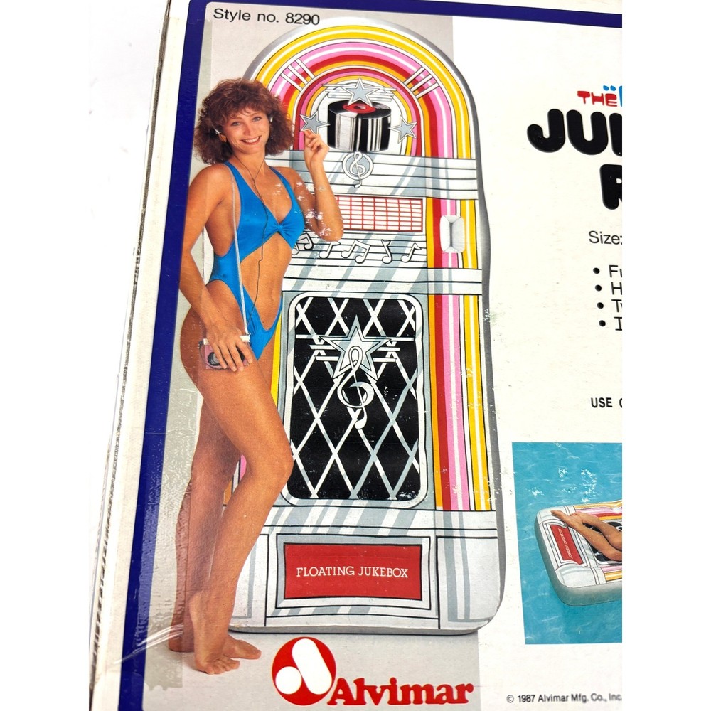 Vintage 1987 Avimar Jukebox Raft Inflatable Pool Float NOS Boxed