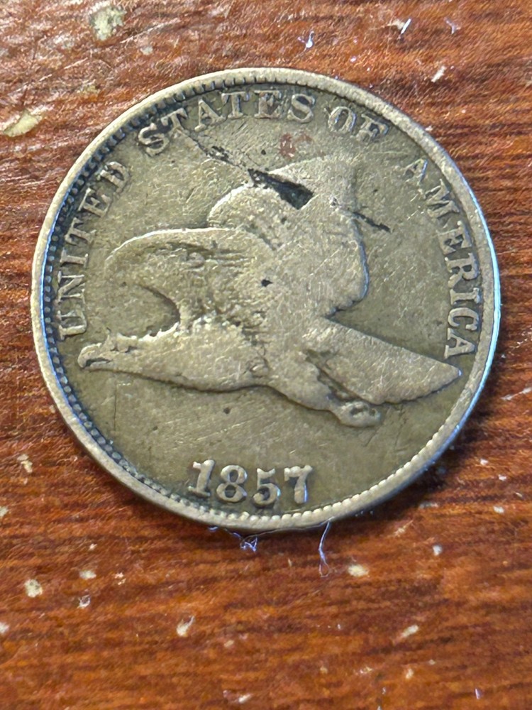 1857 Flying Eagle Cent Error w/ Laminated Obverse