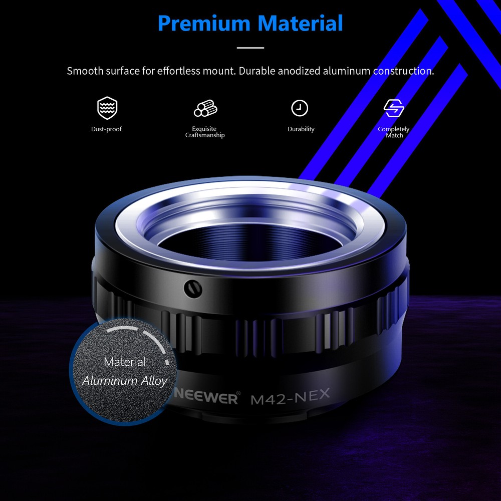 Neewer Adjustable M42 Screw Lens to Sony NEX E-Mount Camera Mount Adapter