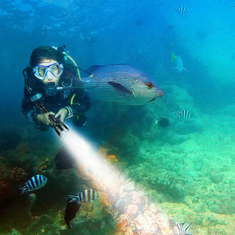 200000LM Scuba Diving Light Underwater LED Flashlight Dive Camping Lanterna US